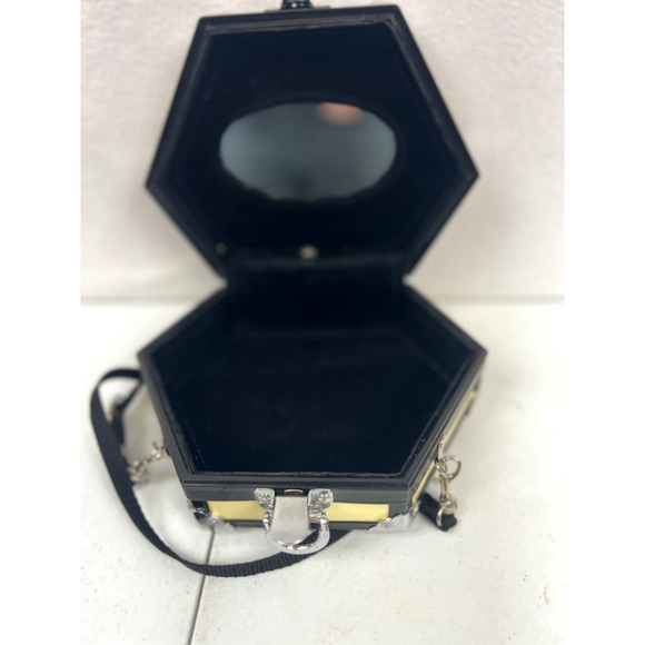 HARD SHELL HANDBAG COWGIRL GYPSY HEXAGON BOHO RETRO VTG PURSE - Picture 4 of 11